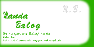 manda balog business card